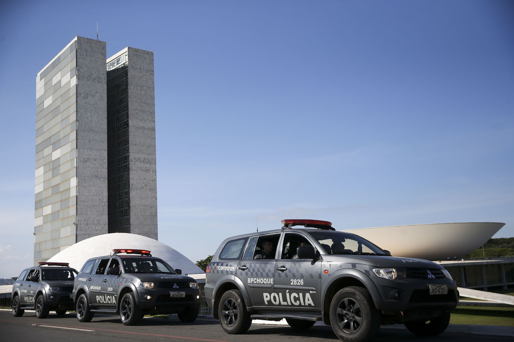 Brasília - Polícias Militar e Legislativa reforçam a segurança no Congresso Nacional em dia de votação dos destaques da Reforma da Previdência em comissão especial na Câmara dos Deputados. (Marcelo Camargo/Agência Brasil)