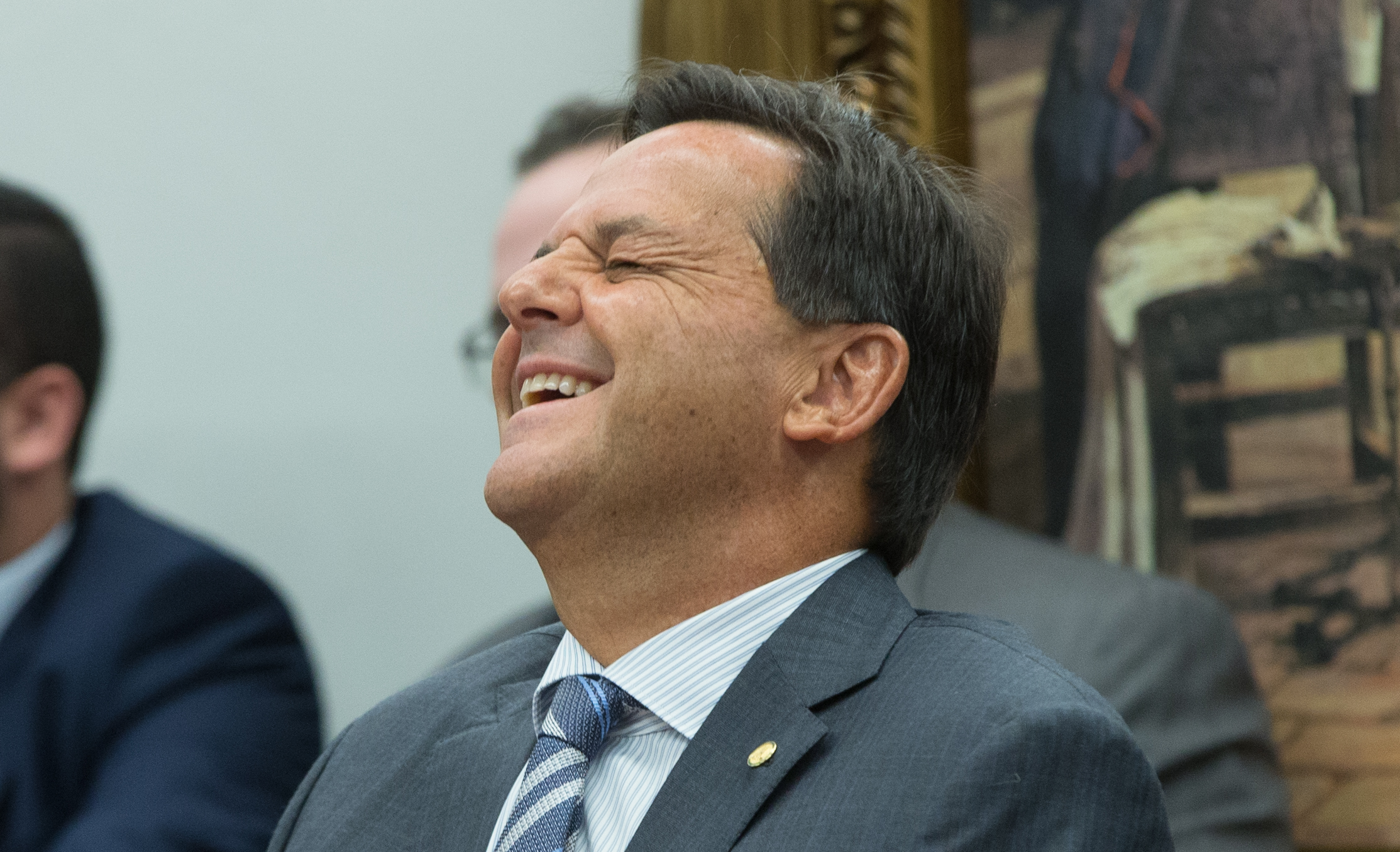 10/07/2017- Brasília- DF, Brasil- CCJ da câmara. Relator  Sergio Zveiter durante leitura de seu parecer. Deputado e delegado, Valdir Macedo chamou o governo de quadrilha. Elel foi trocdo da CCJ pelo governo.
Foto: Lula Marques/AGPT