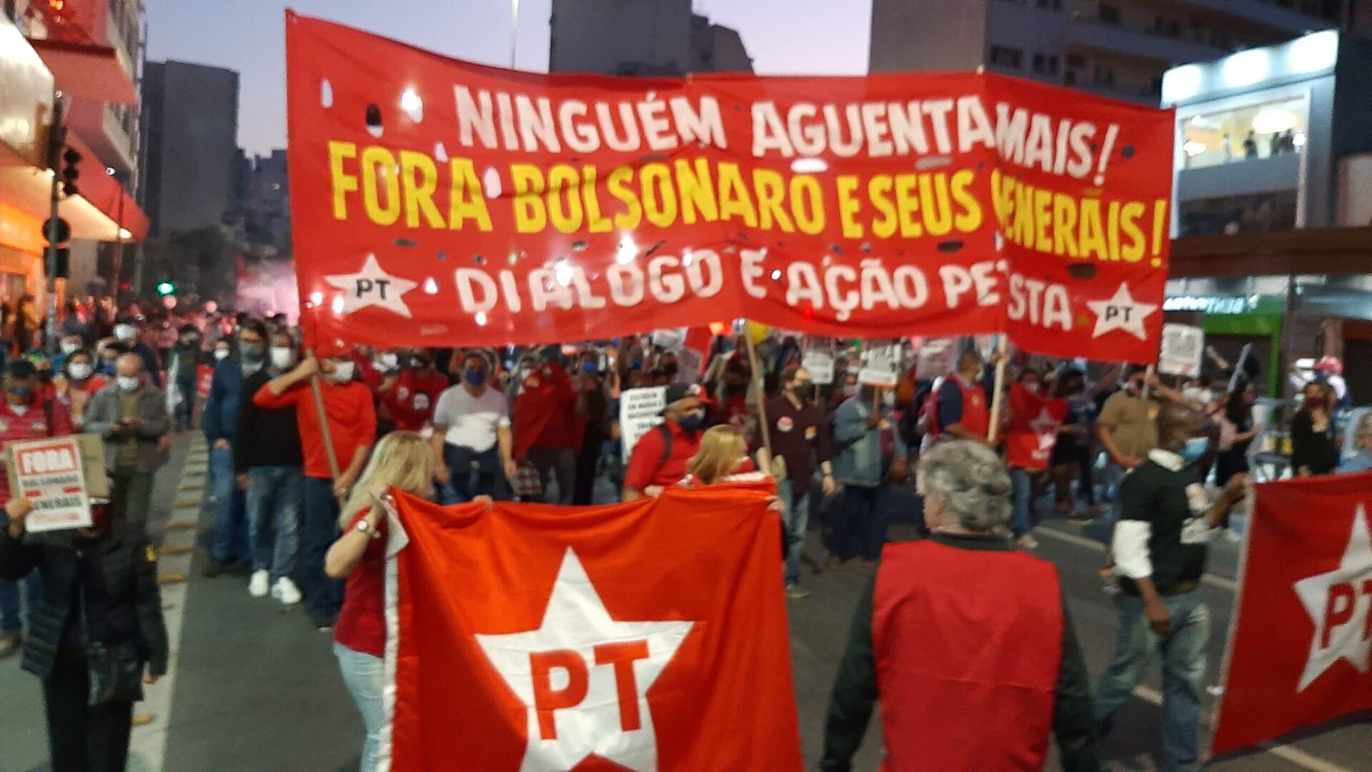 Protestos contra Bolsonaro na Avenida Paulista, em São Paulo (24/07/2021). Foto: Alexandre Linares/Fotos Públicas
