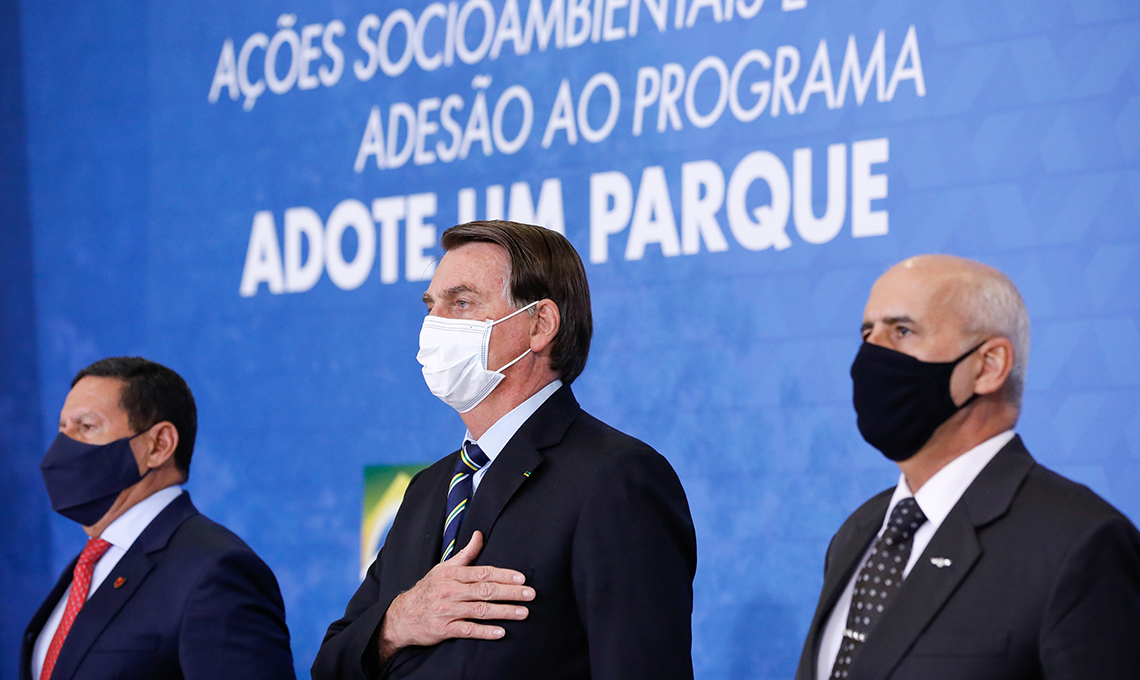 (Brasília - DF, 12/05/2021) Anúncios CAIXA: Ações Socioambientais e Adesão ao Programa Adote um Parque.
Foto: Alan Santos/PR