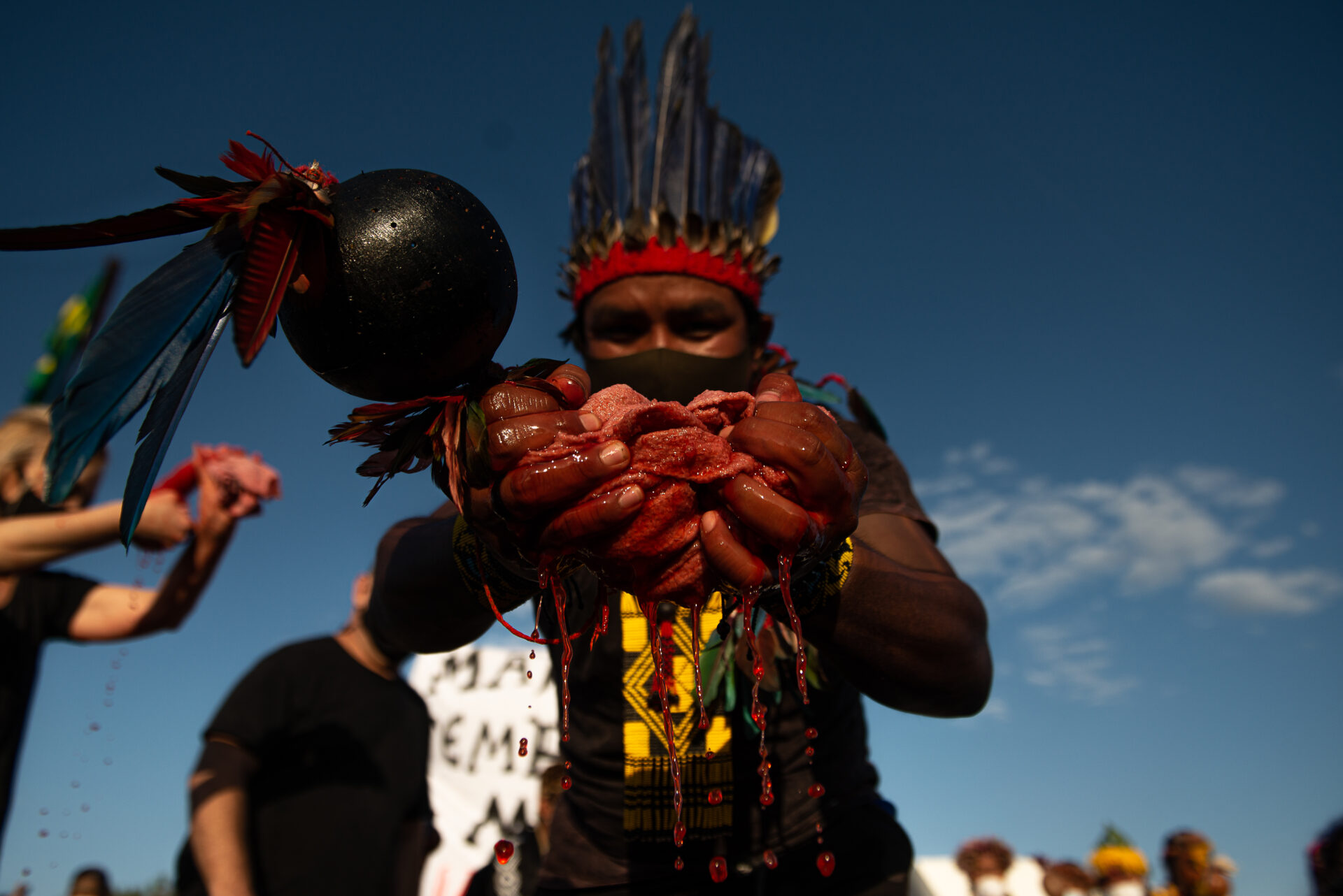 Indígenas aguardam "julgamento do século" - Marco temporal. Foto: Matheus Alves/WWF-Brasil