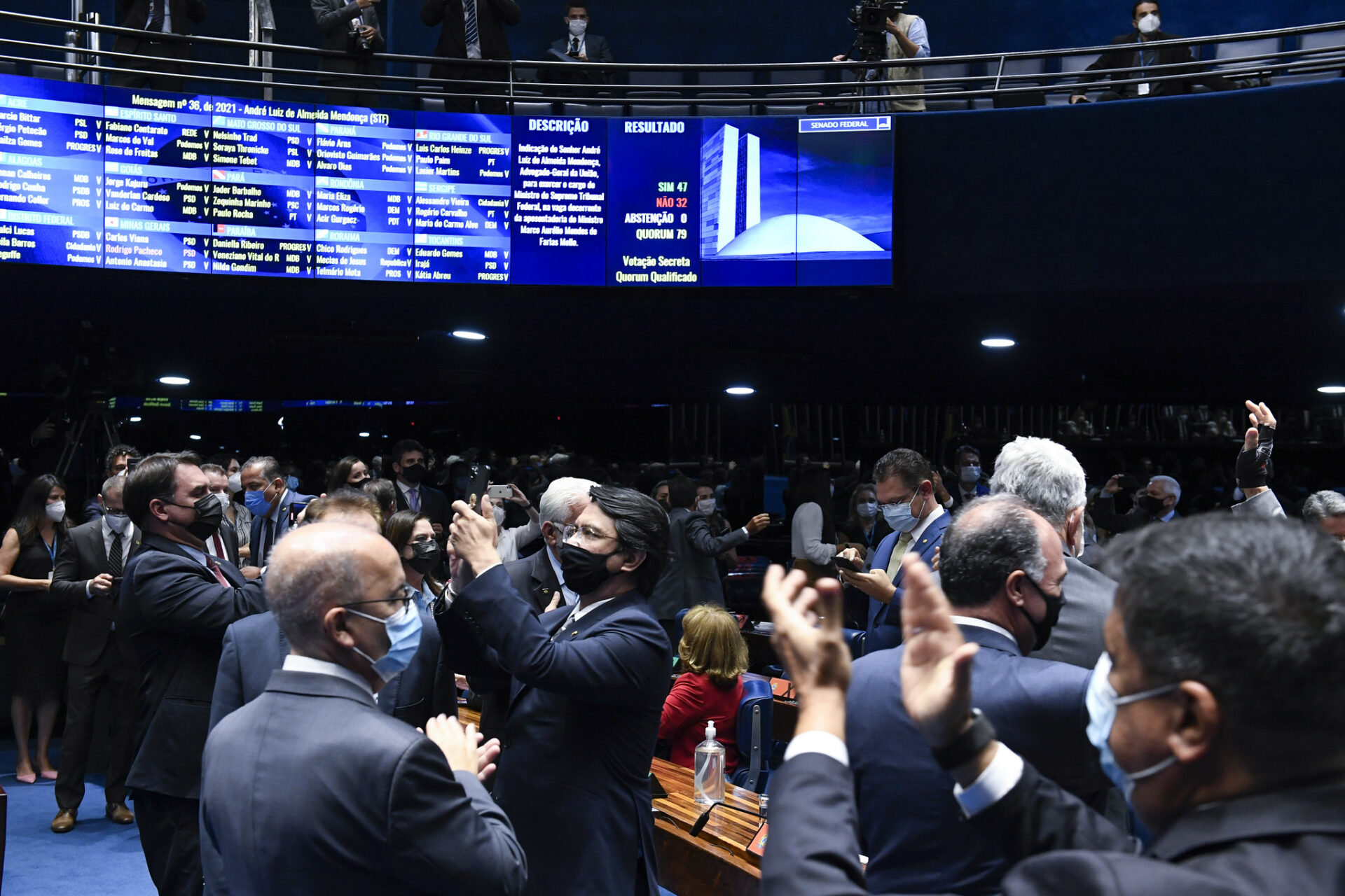 Plenário do Senado aprova André Mendonça para o STF. Foto: Jefferson Rudy/Agência Senado