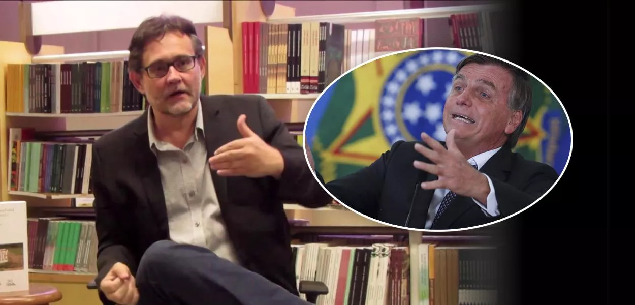 João Cezar de Castro Rocha e Jair Bolsonaro (Foto: Reprodução/Youtube | REUTERS/Adriano Machado)