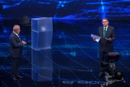 Lula e Bolsonaro se enfrentam no primeiro debate presidencial do segundo turno das eleições presidenciais | Imagem: Reprodução/Twitter