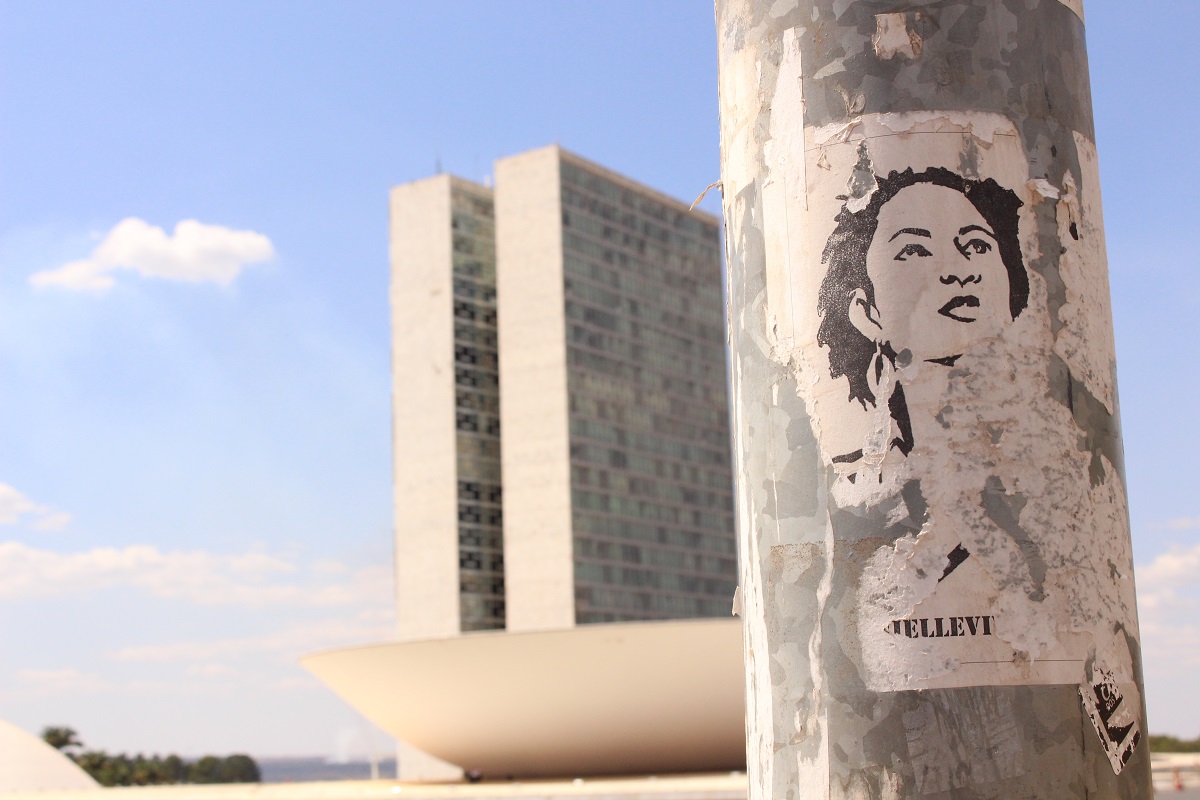Marielle Franco em cartaz na Esplanada de Brasília