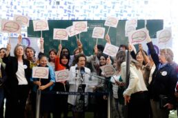 Coletiva de imprensa da Bancada Feminina do Congresso no Salão Verde da Câmara dos Deputados | Foto reprodução: Edilson Rodrigues/Agência Senado