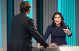 Simone Tebet e Bolsonaro durante debate da Globo | Foto: Marcos Serra Lima/g1