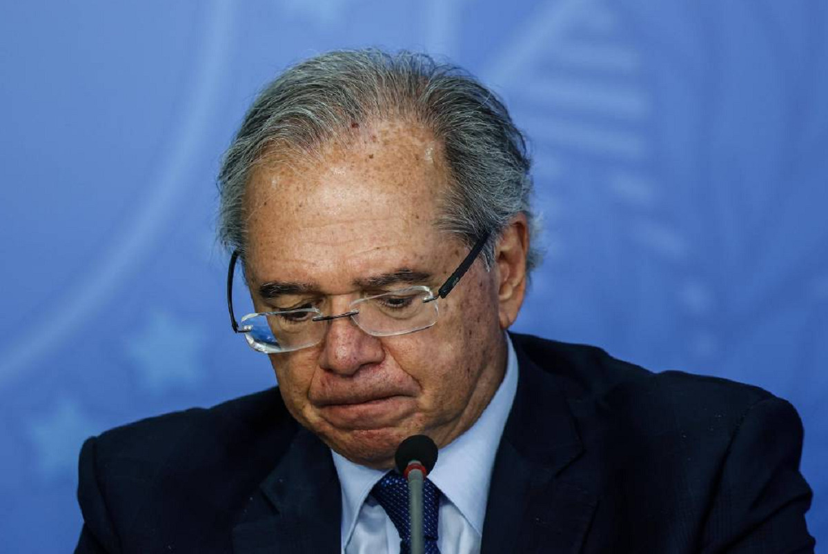 O ministro da Economia, Paulo Guedes, em evento no Palácio do Planalto - Gabriela Biló -